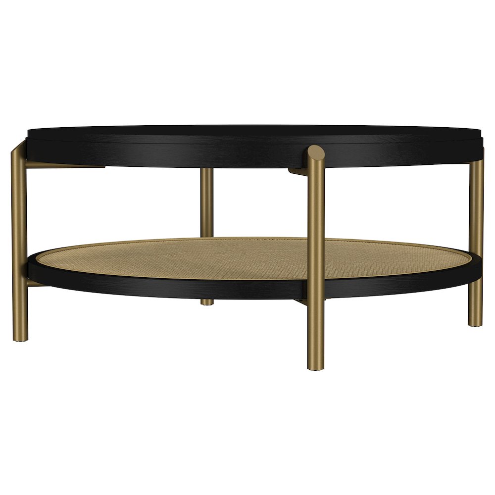 Arini 3-piece Round Coffee and End Table Set Black. Picture 8