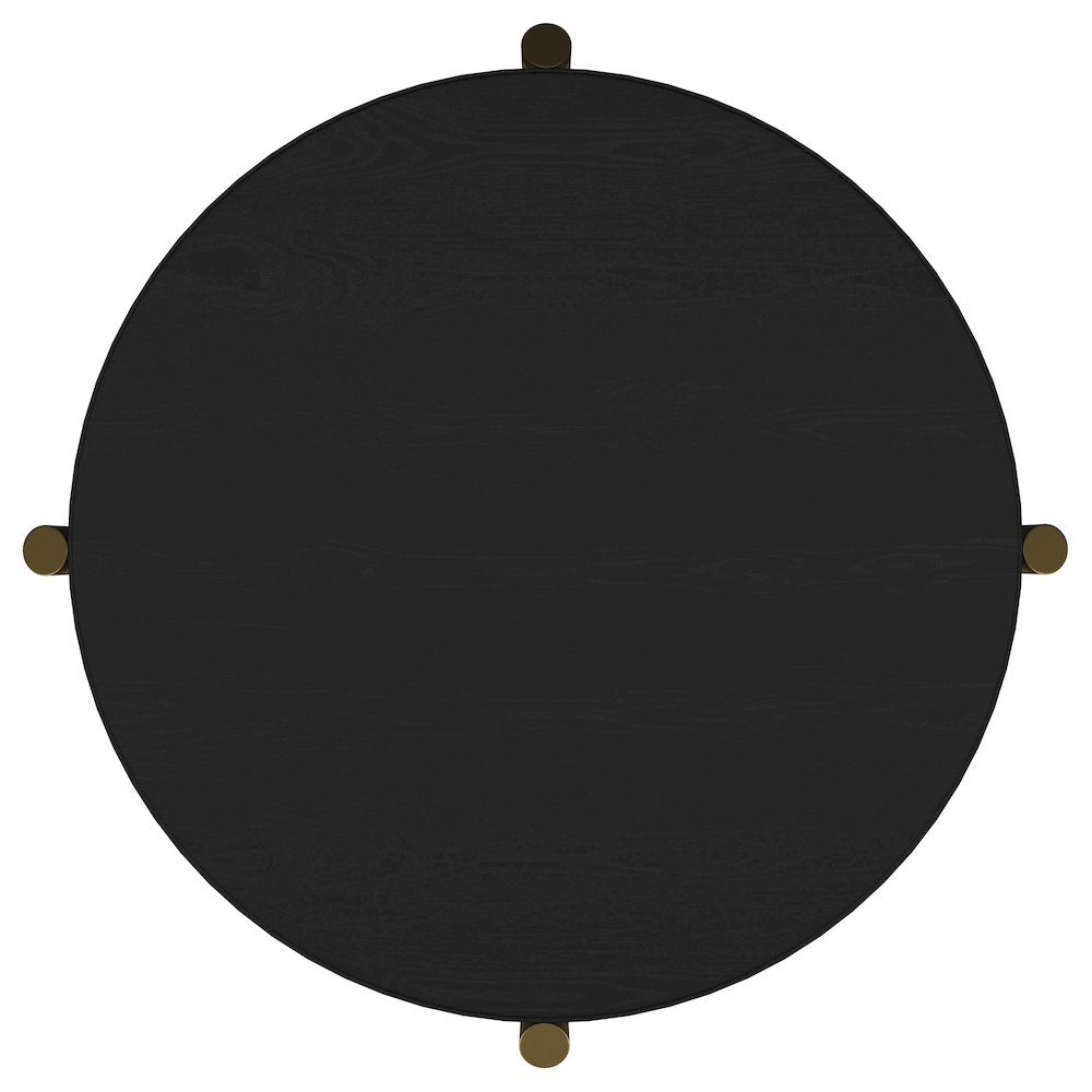 Arini 3-piece Round Coffee and End Table Set Black. Picture 9