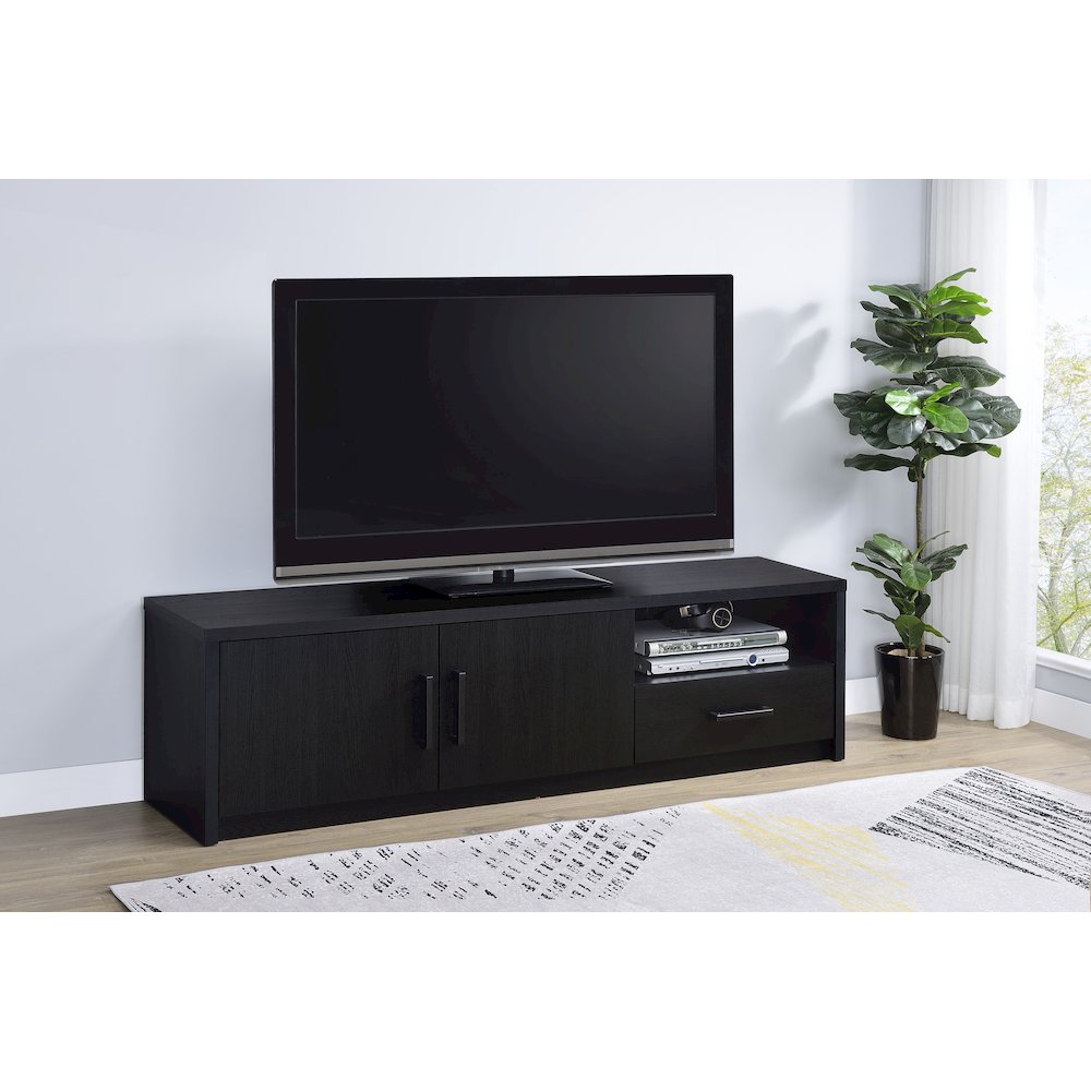 Murray 70-inch 2-door TV Stand Media Console Black. Picture 1