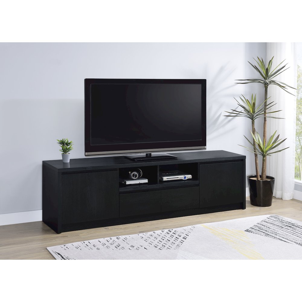 Winfield 78-inch 2-door TV Stand Media Console Black. Picture 2
