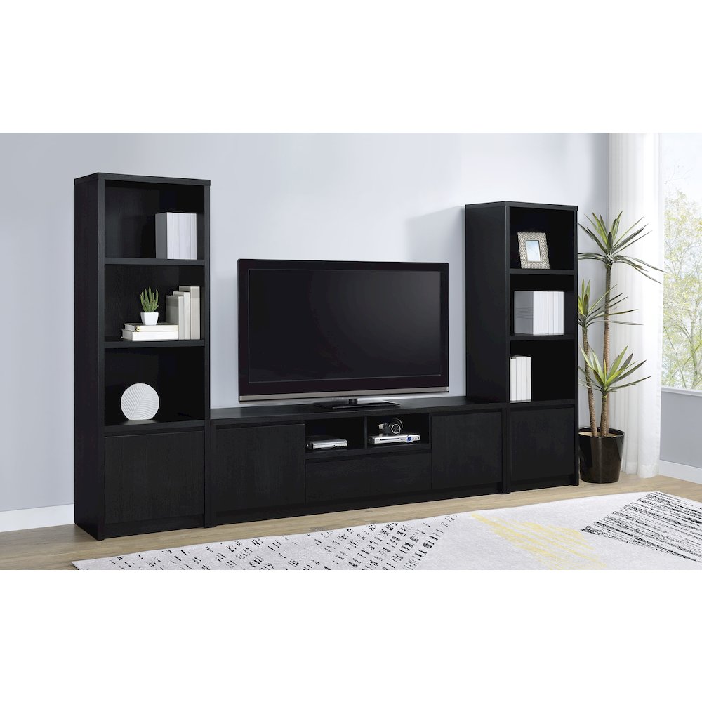 Winfield 78-inch 2-door TV Stand Media Console Black. Picture 5