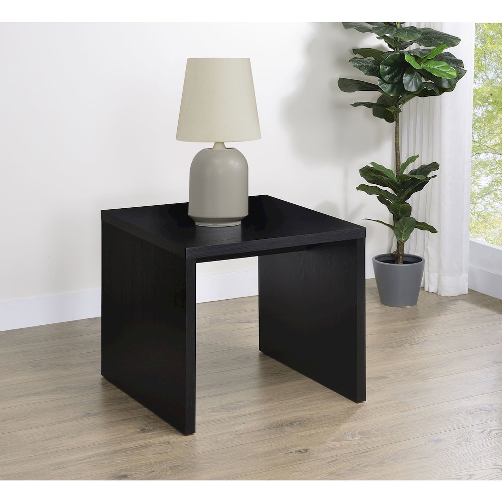 Knapp Engineered Wood Square Side End Table Black. Picture 2
