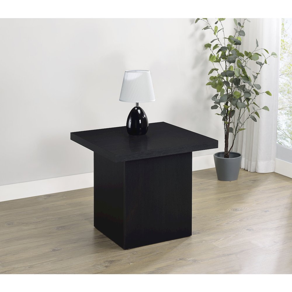 Max Square Engineered Laminate End Side Table Black. Picture 1