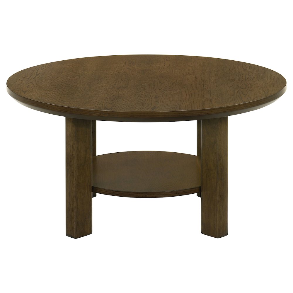 Ottowa 36-inch Round Wood Cocktail Coffee Table Brown. Picture 5