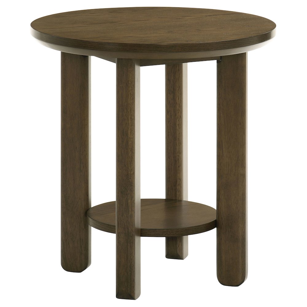 Ottowa 2-piece Round Wood Coffee Table Set Brown. Picture 3