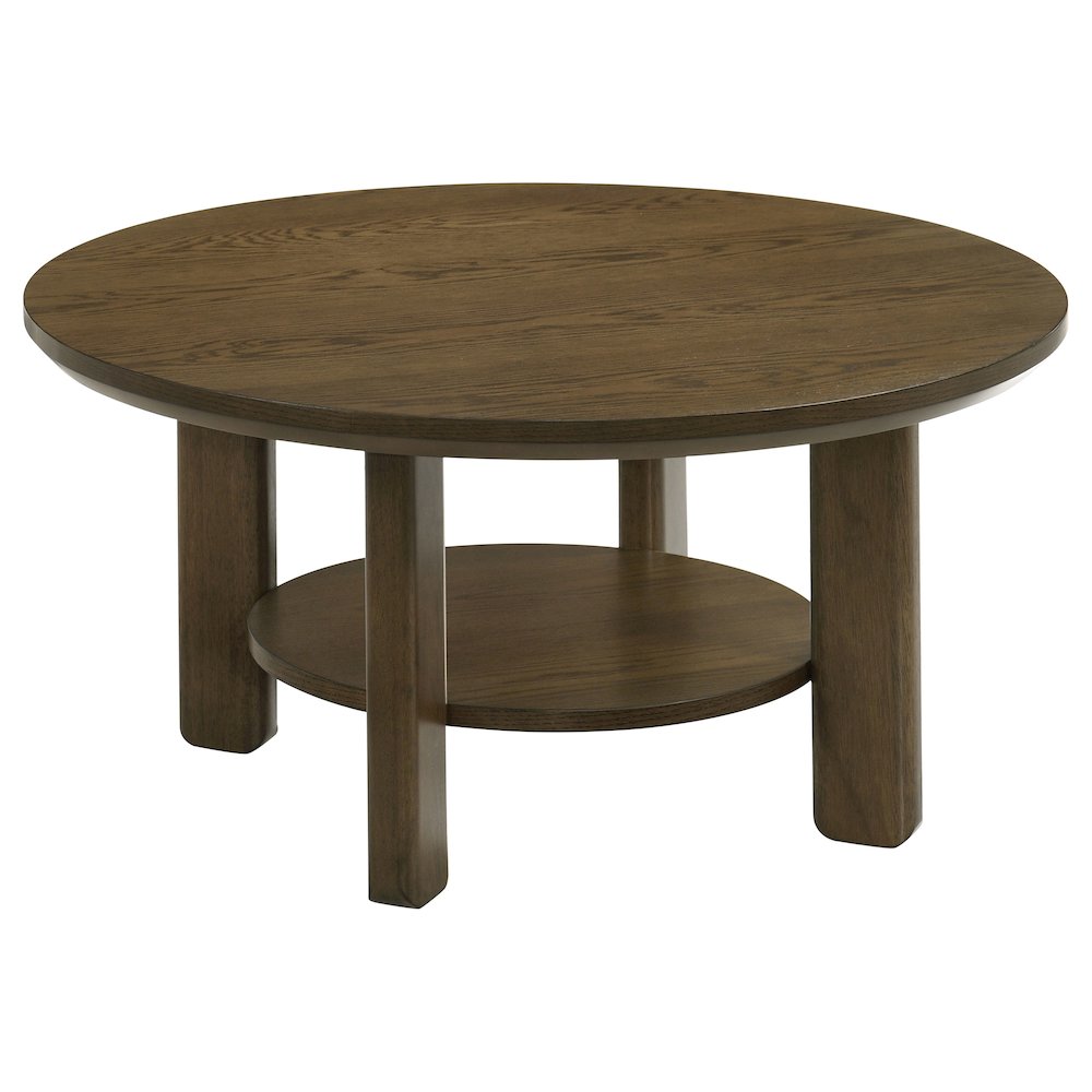 Ottowa 2-piece Round Wood Coffee Table Set Brown. Picture 6