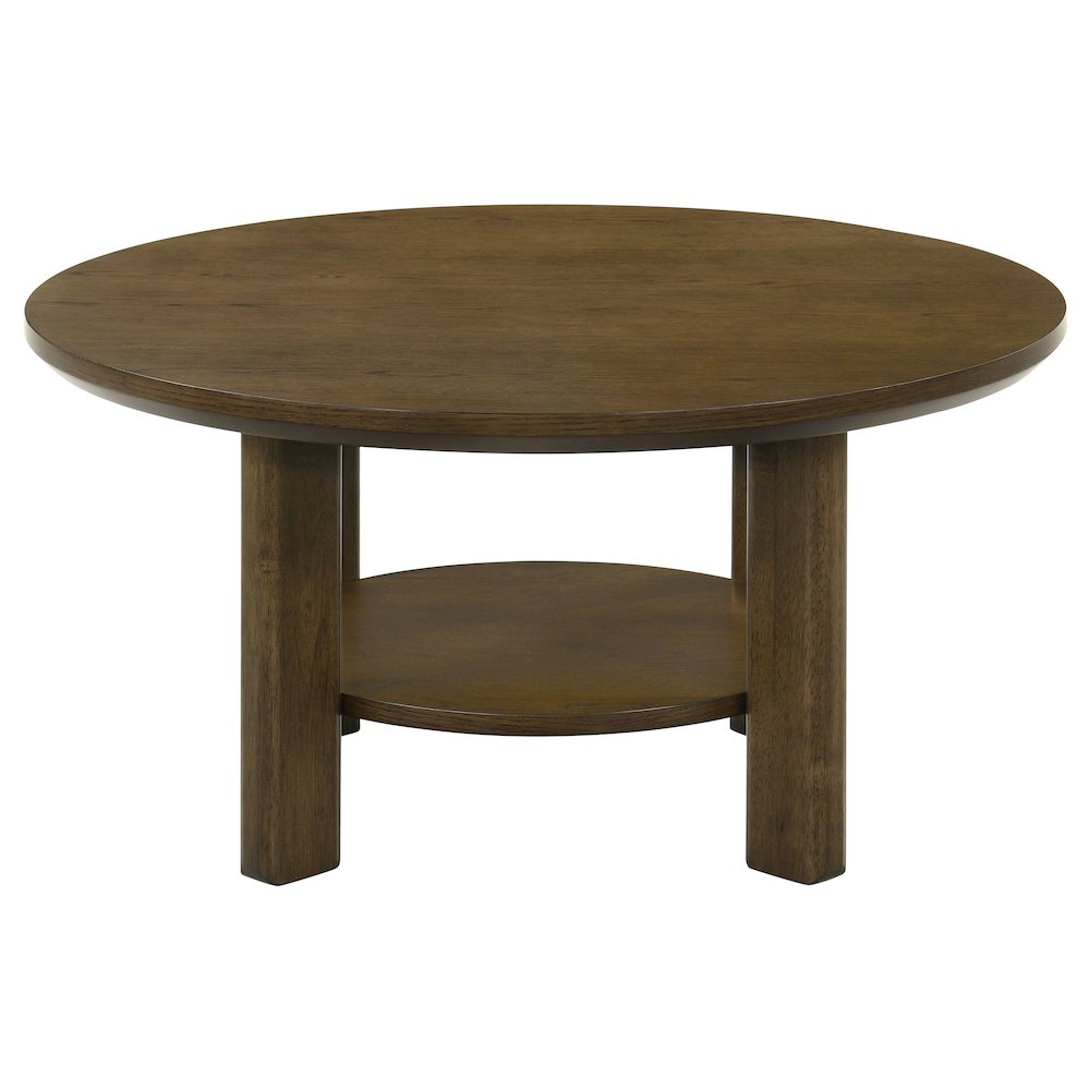 Ottowa 2-piece Round Wood Coffee Table Set Brown. Picture 7