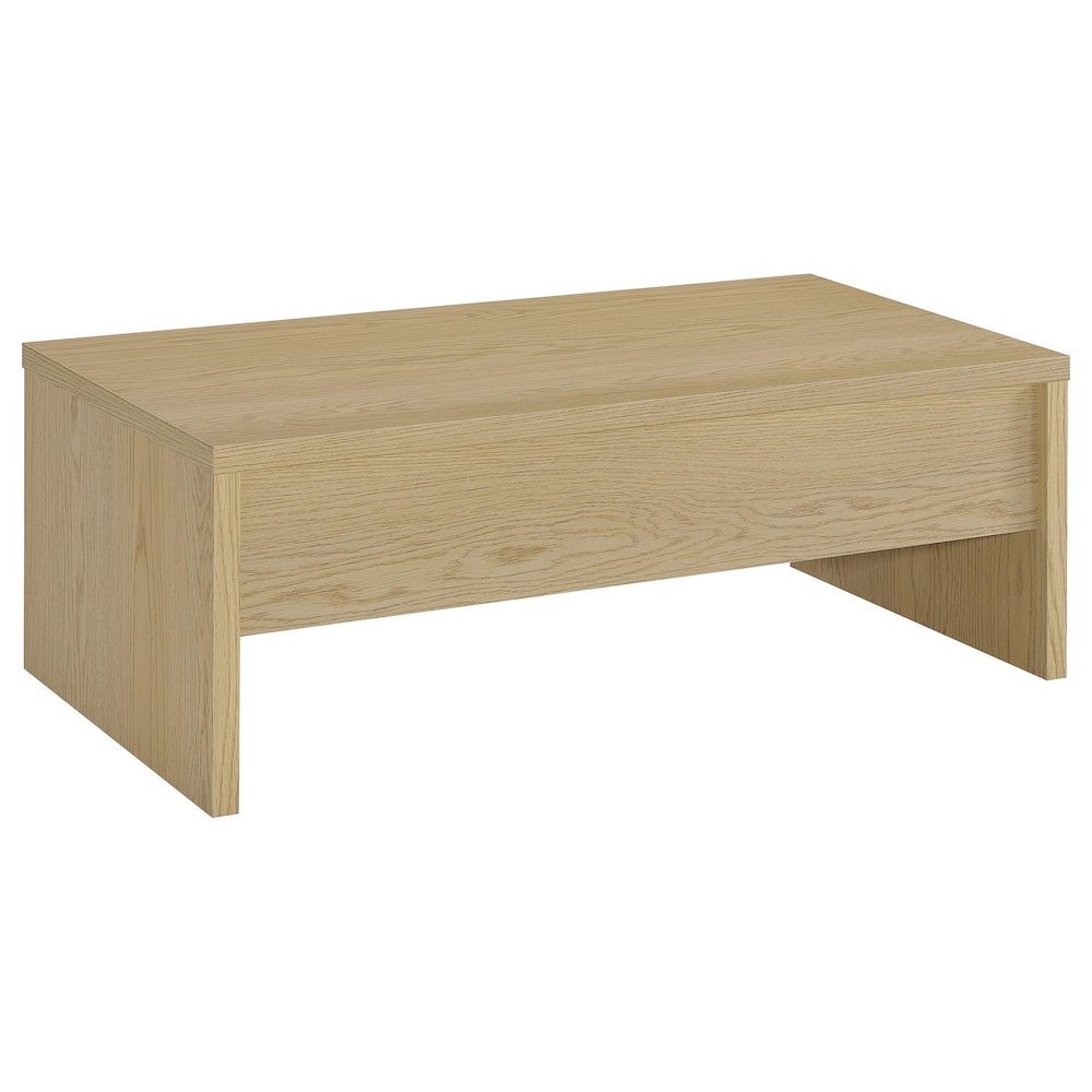 Canoga 3-piece Lift Top Cocktail Coffee Table Set Light Oak. Picture 8