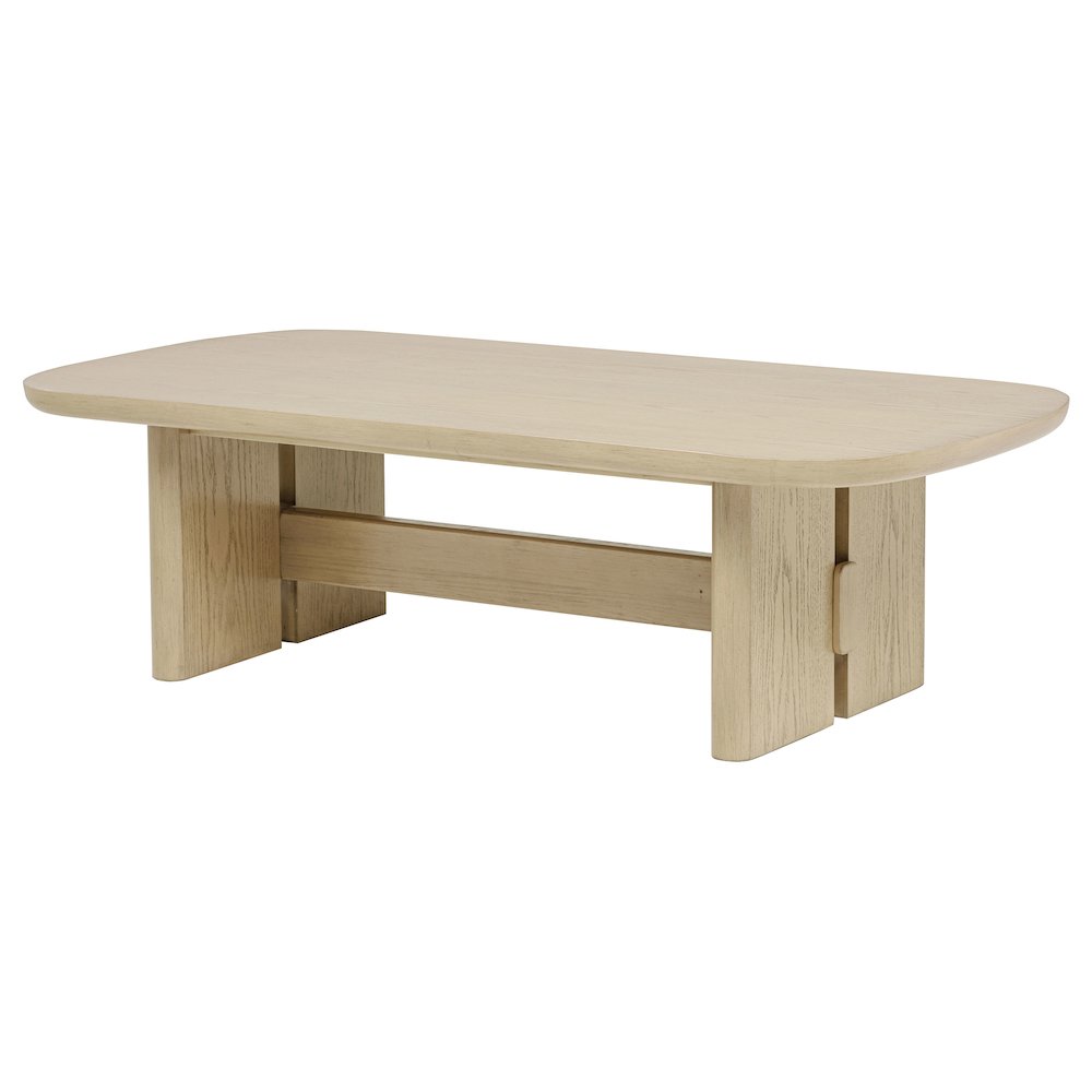 Kailani Coastal Rectangular Cocktail Coffee Table Beige Oak. Picture 4
