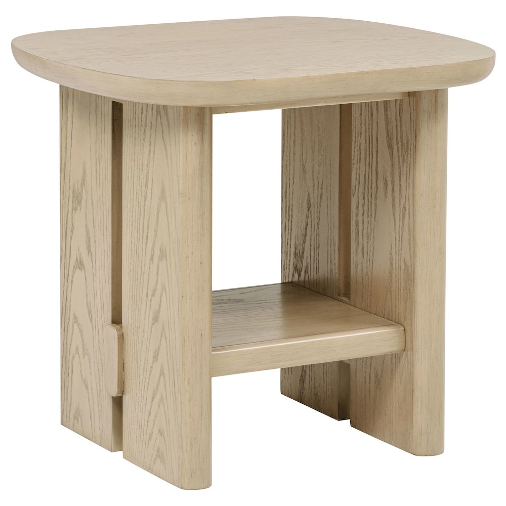 Kailani 2-piece Coastal Coffee and End Table Set Beige Oak. Picture 3