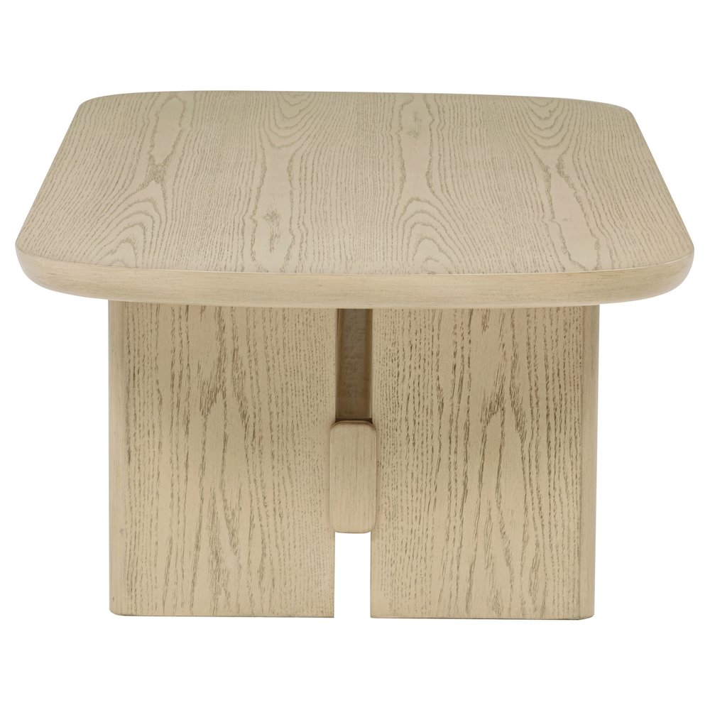 Kailani 2-piece Coastal Coffee and End Table Set Beige Oak. Picture 9
