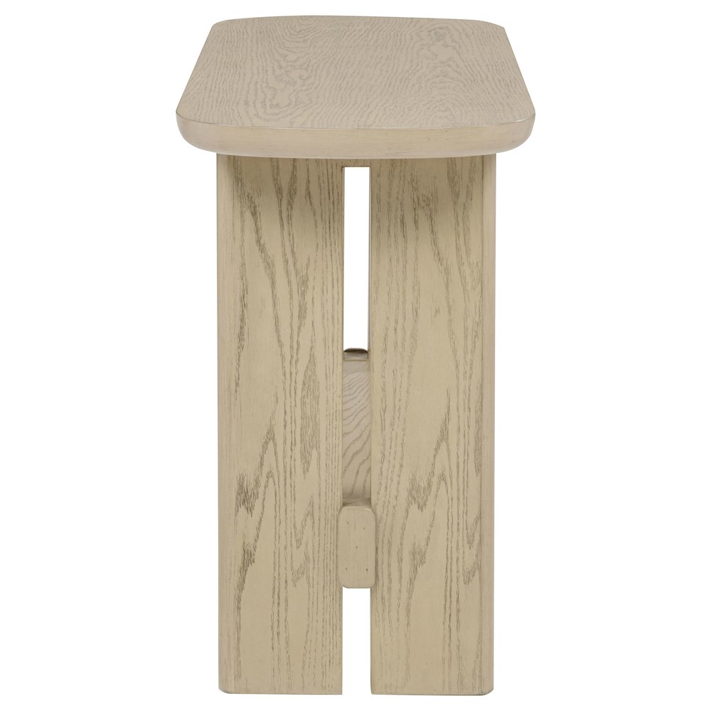 Kailani Coastal Sofa Console Table with Shelf Beige Oak. Picture 5
