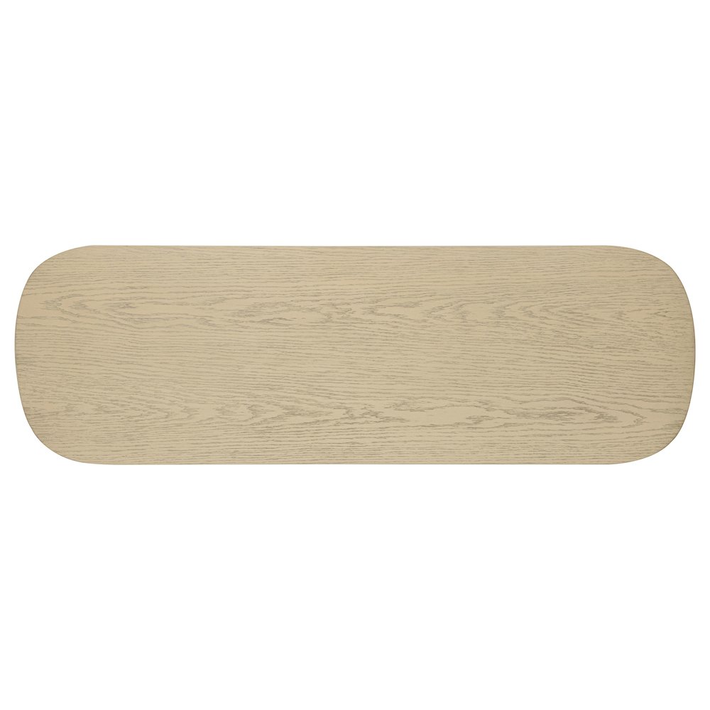 Kailani Coastal Sofa Console Table with Shelf Beige Oak. Picture 6