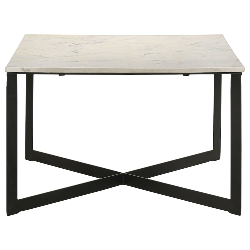 Tobin Square Marble Top Coffee Table White and Black. Picture 3