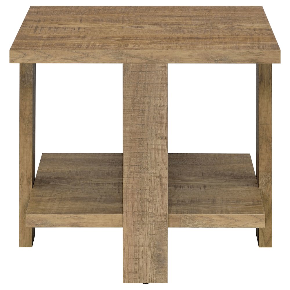 Dawn Square Engineered Wood End Table Mango Brown. Picture 3