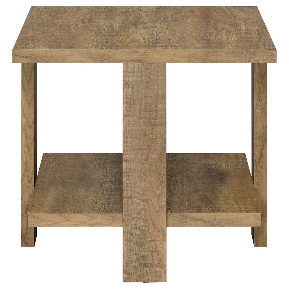 Dawn Square Engineered Wood End Table Mango Brown. Picture 4