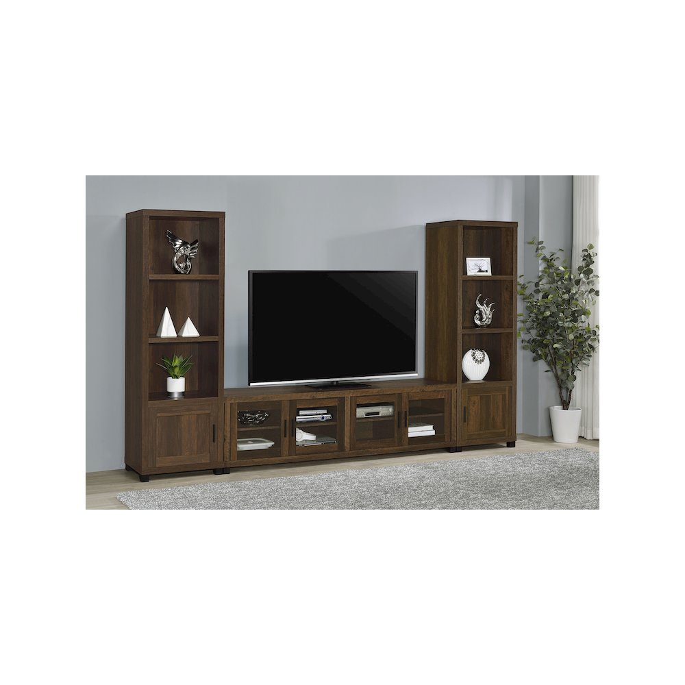 Sachin 3-shelf Engineered Wood Media Tower Dark Pine. Picture 12