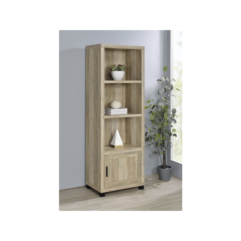 Sachin 3-shelf Engineered Wood Media Tower Distressed Pine. Picture 10