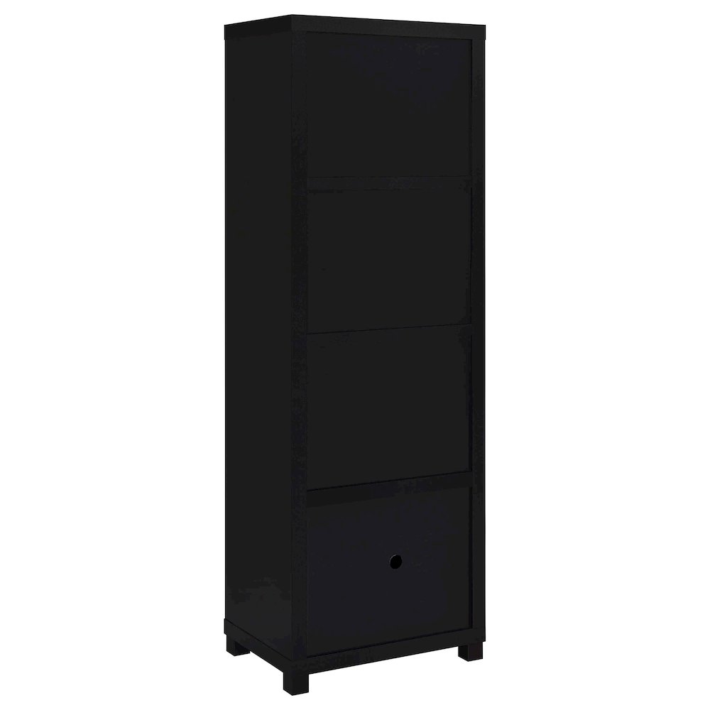 Jupiter 3-shelf Engineered Wood Media Tower Black. Picture 6