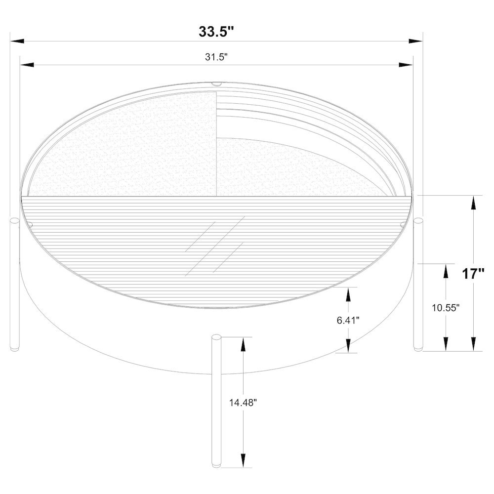 Ozella Round Coffee Table with Hidden Storage Sandy Black. Picture 8