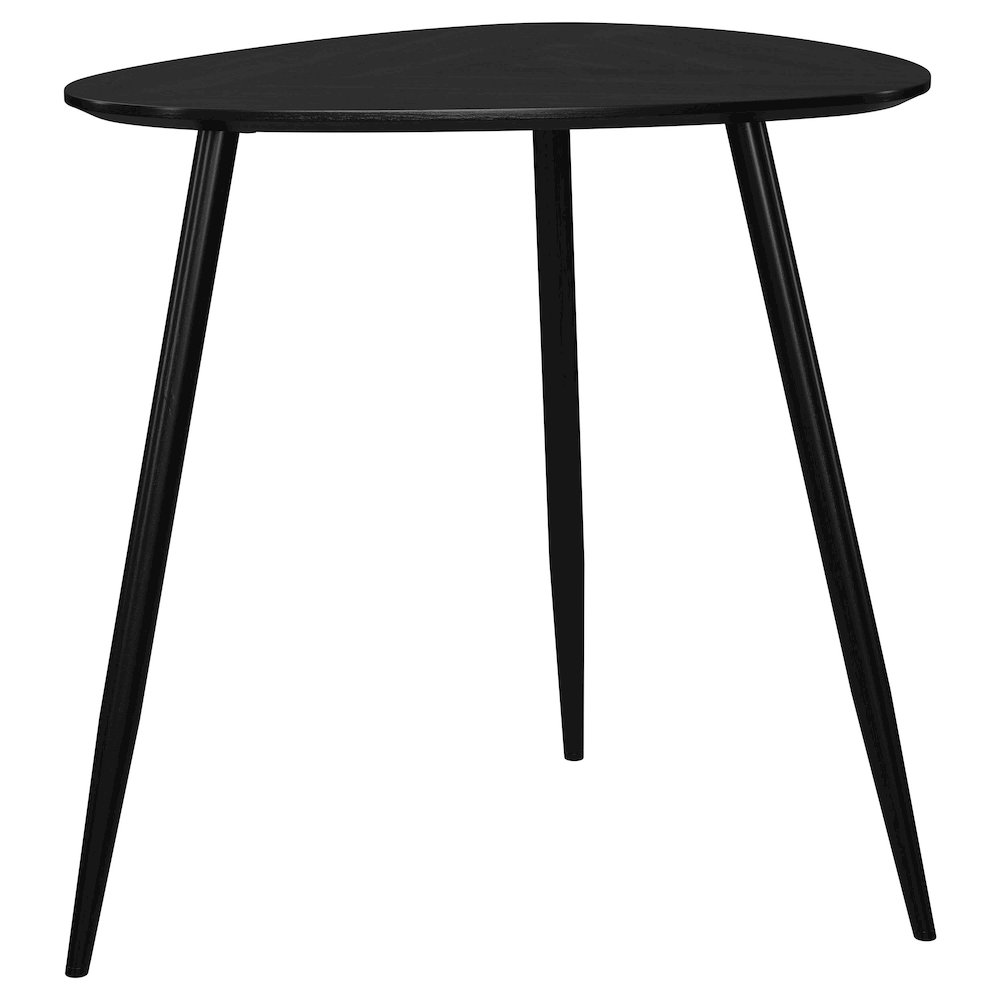 Odessa Triangular Solid Wood End Table Black. Picture 4