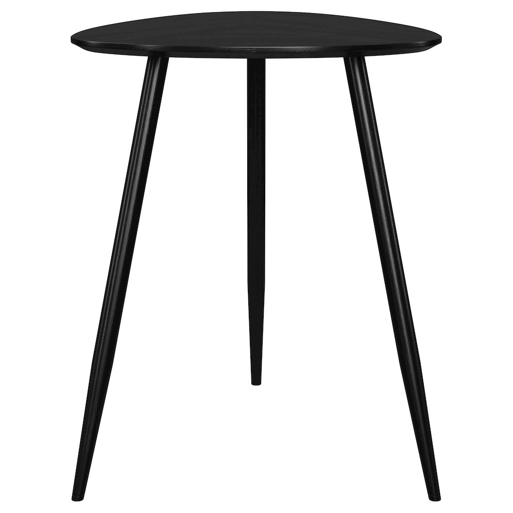 Odessa Triangular Solid Wood End Table Black. Picture 7