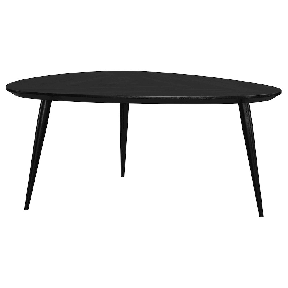 Odessa Triangular Solid Wood Coffee Table Black. Picture 1
