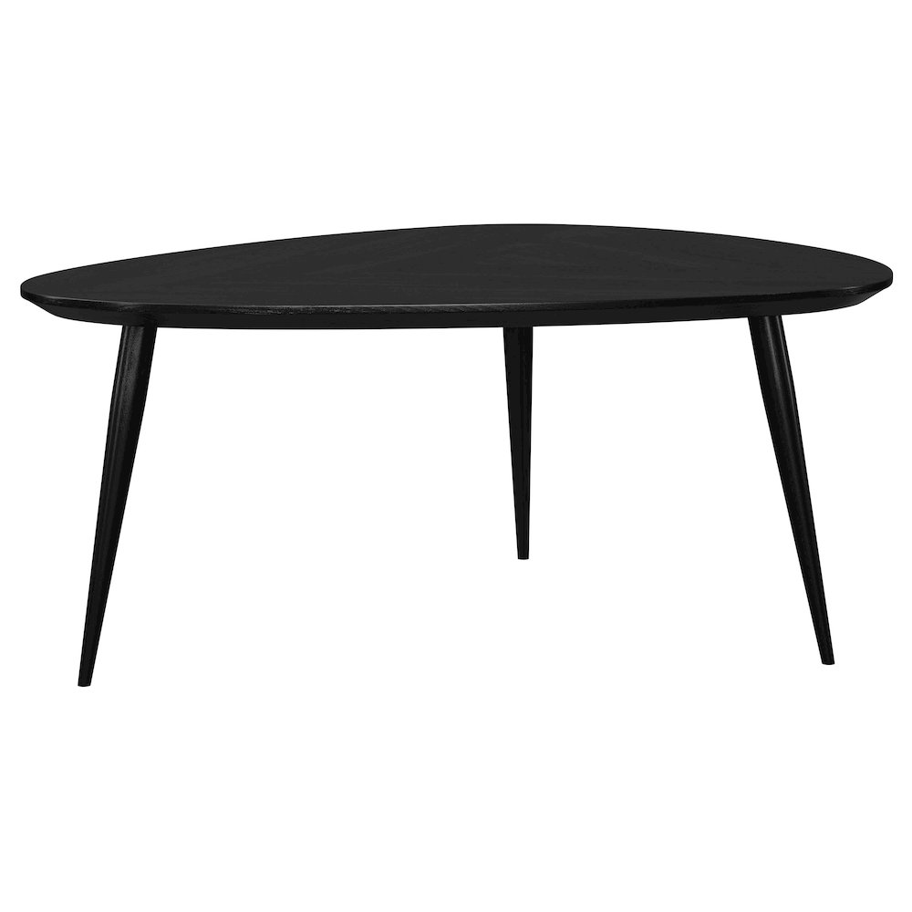 Odessa Triangular Solid Wood Coffee Table Black. Picture 4