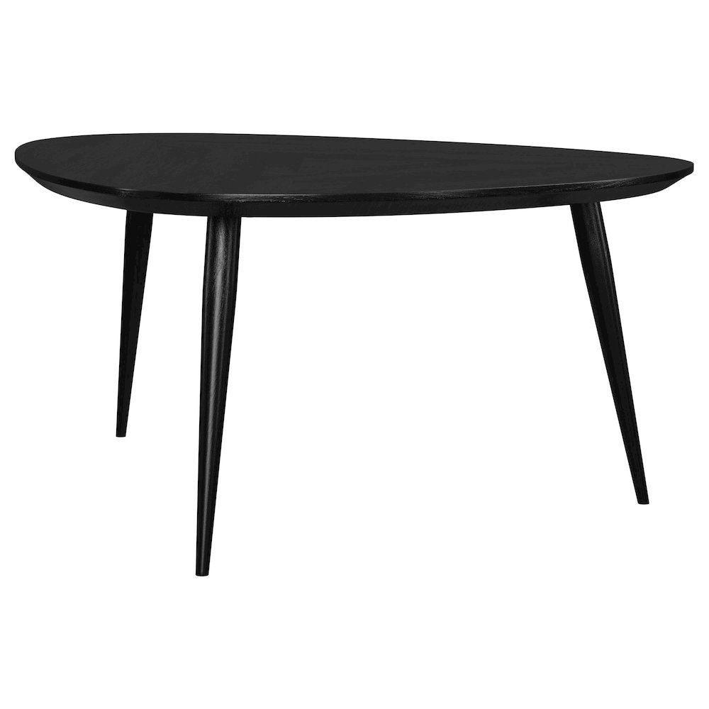 Odessa Triangular Solid Wood Coffee Table Black. Picture 6