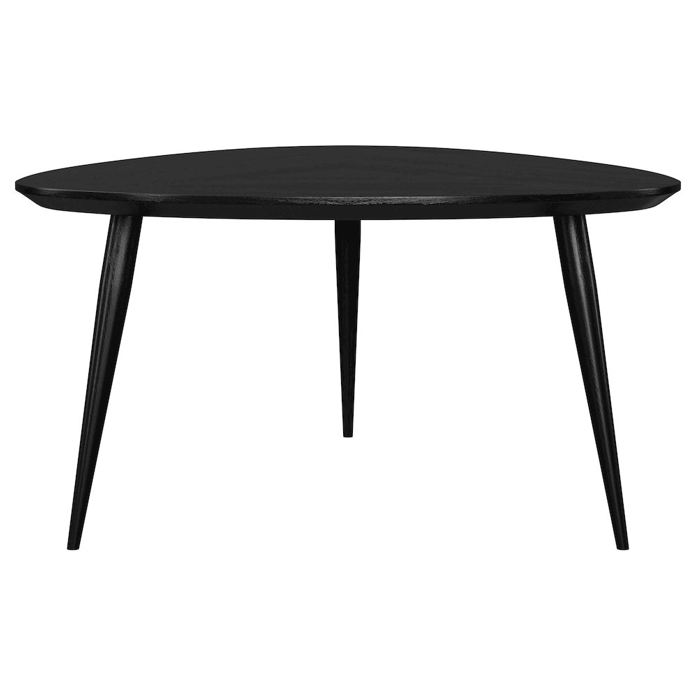 Odessa Triangular Solid Wood Coffee Table Black. Picture 7
