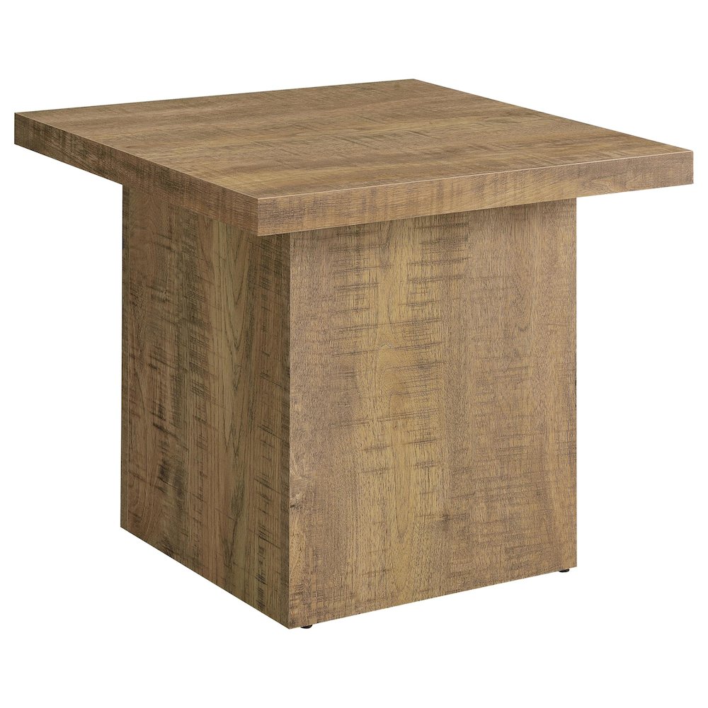 3-Piece Square Coffee & End Table Set, Mango Wood Look, Rustic. Picture 4