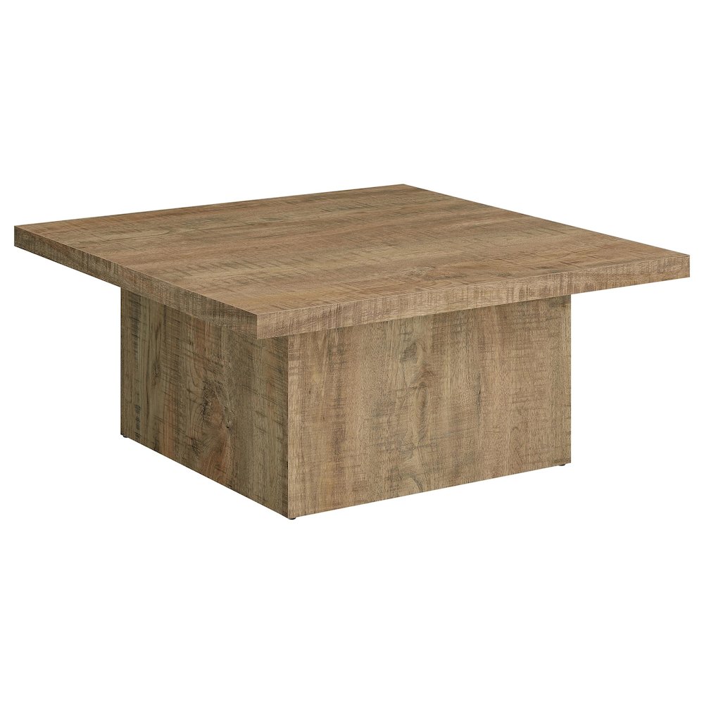 3-Piece Square Coffee & End Table Set, Mango Wood Look, Rustic. Picture 7