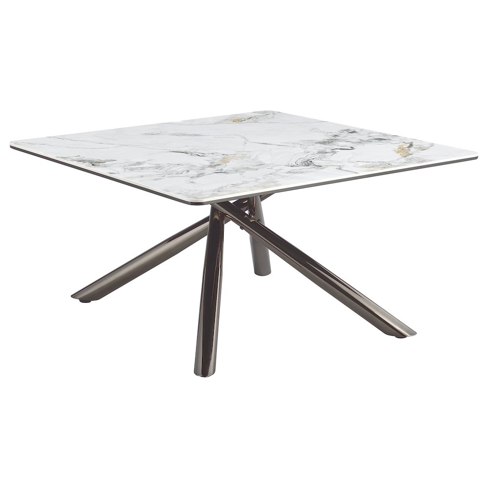 Carvell Square Sintered Stone Top Coffee Table Mirage White. Picture 1