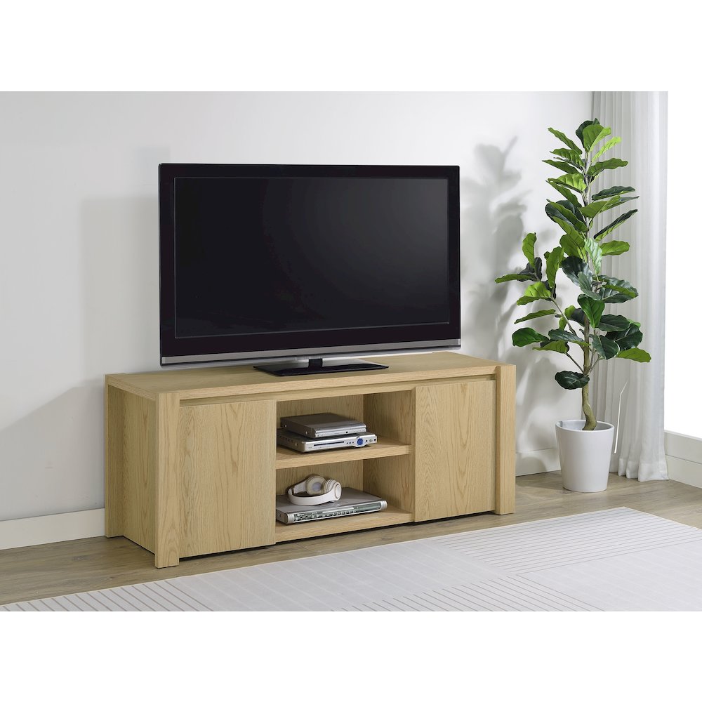 Laurelton 60-inch 2-door TV Stand Media Console Light Oak. Picture 2