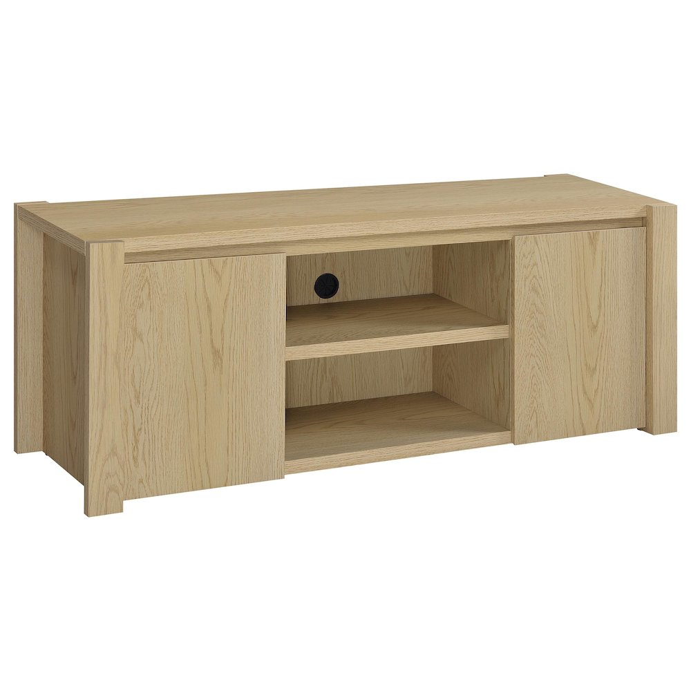 Laurelton 60-inch 2-door TV Stand Media Console Light Oak. Picture 1
