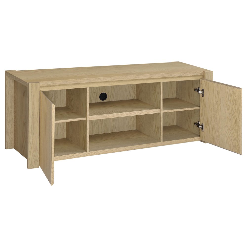 Laurelton 60-inch 2-door TV Stand Media Console Light Oak. Picture 3