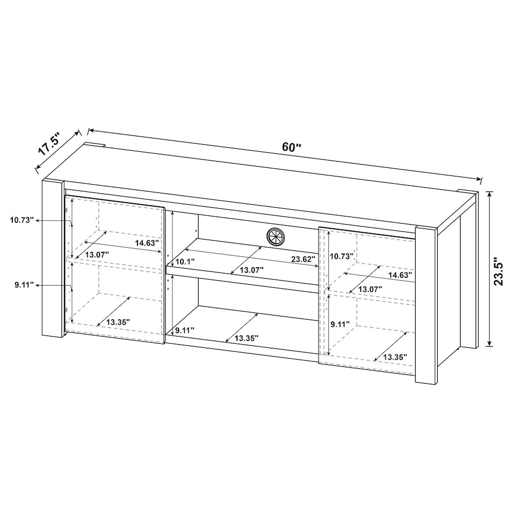 Laurelton 60-inch 2-door TV Stand Media Console Light Oak. Picture 11