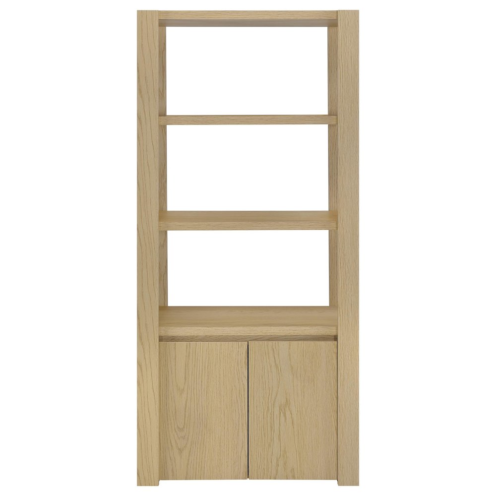 Laurelton 3-shelf Media Tower Tall Pier Cabinet Light Oak. Picture 4