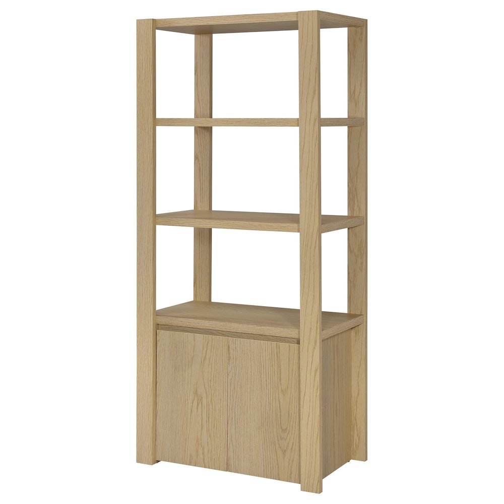 Laurelton 3-shelf Media Tower Tall Pier Cabinet Light Oak. Picture 5