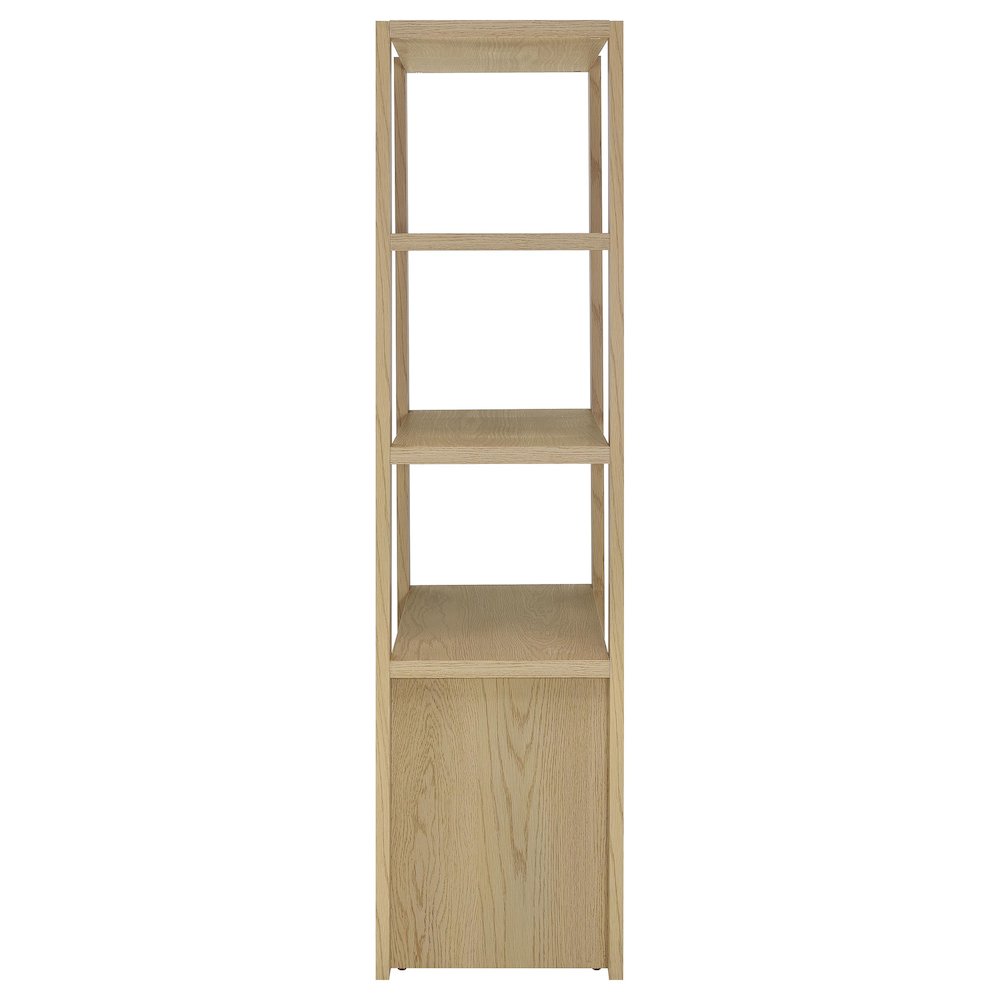 Laurelton 3-shelf Media Tower Tall Pier Cabinet Light Oak. Picture 6