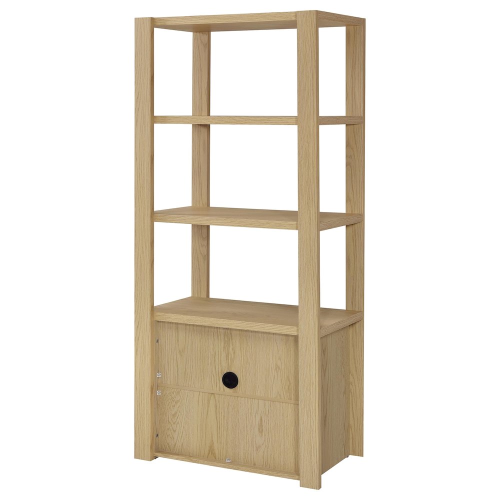Laurelton 3-shelf Media Tower Tall Pier Cabinet Light Oak. Picture 8