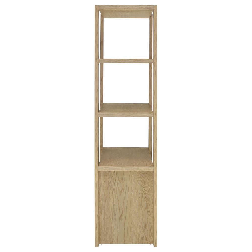 Laurelton 3-shelf Media Tower Tall Pier Cabinet Light Oak. Picture 9