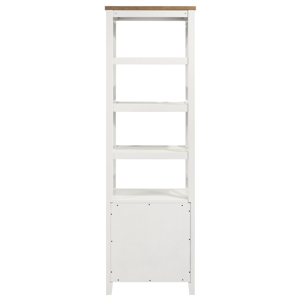 Hollis 4-shelf Wood Media Tower with Drawers Brown and White. Picture 7