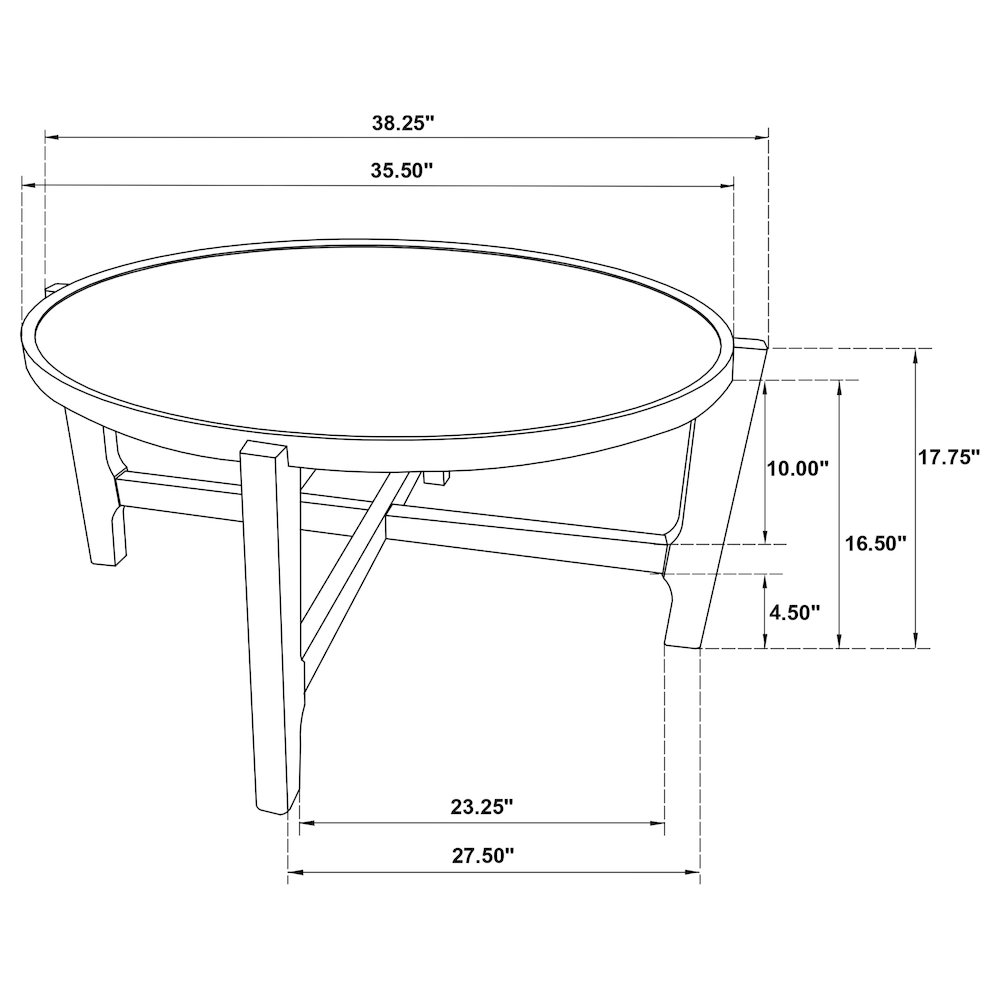 Cota Round Solid Wood Coffee Table Dark Brown. Picture 9