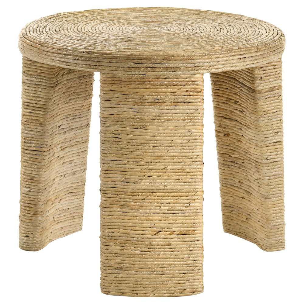 Artina Woven Rattan Round Side End Table Natural Brown. Picture 1