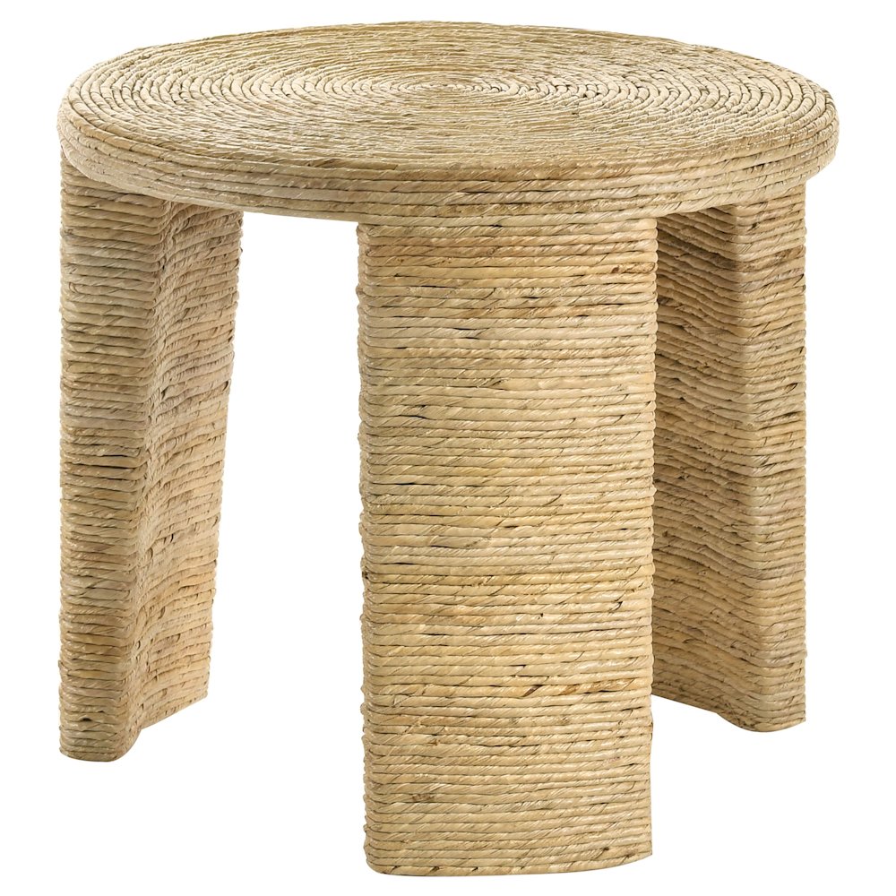 Artina Woven Rattan Round Side End Table Natural Brown. Picture 3