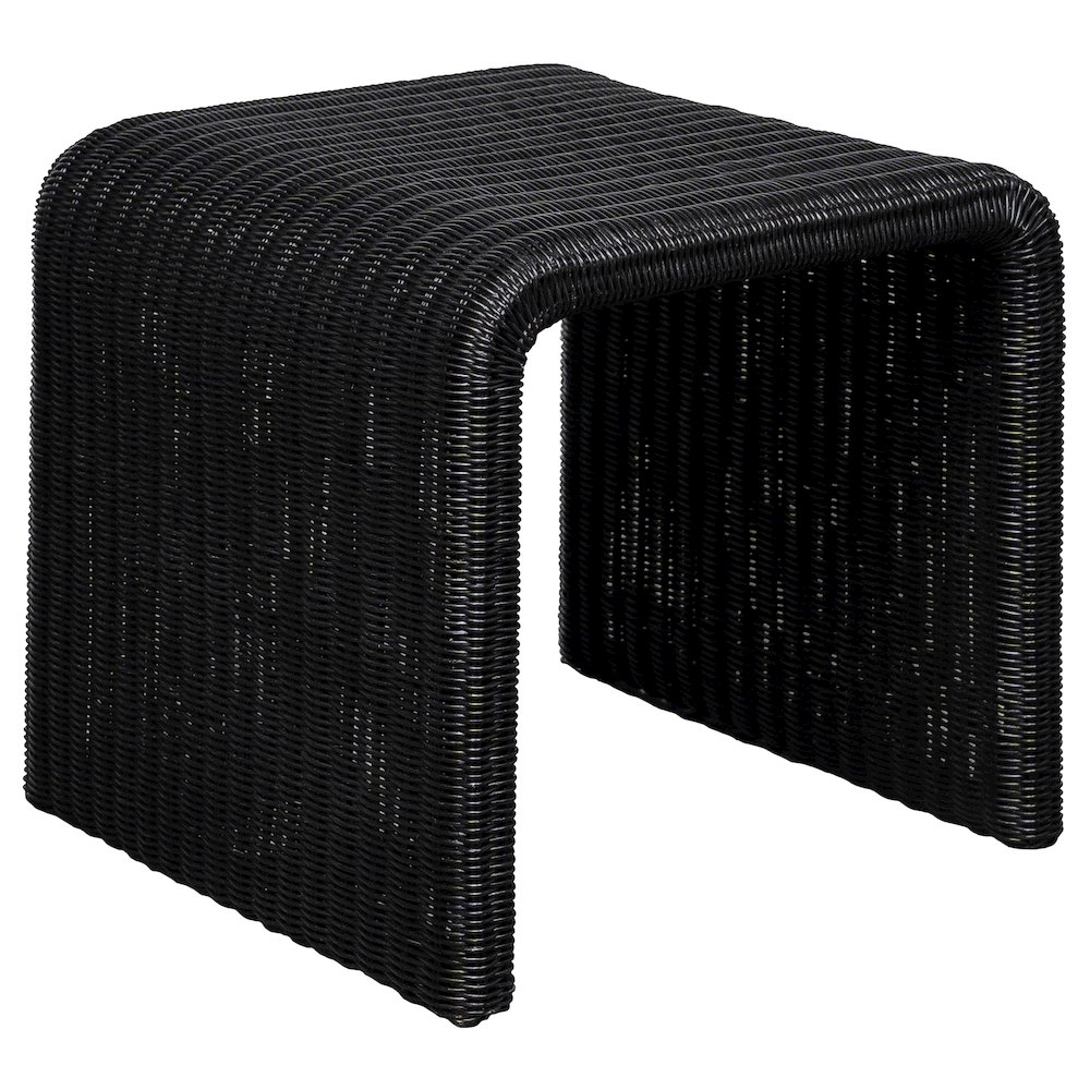 Cahya Woven Rattan Square End Table Black. Picture 1