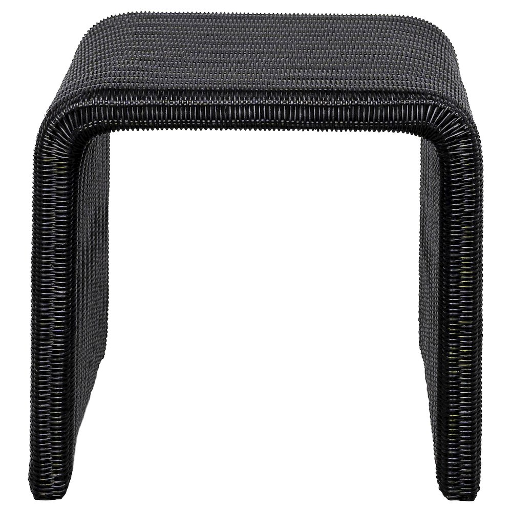 Cahya Woven Rattan Square End Table Black. Picture 3