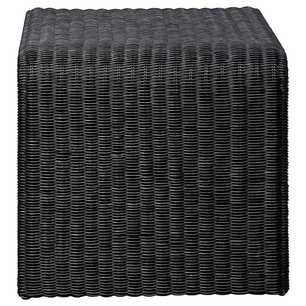 Cahya Woven Rattan Square End Table Black. Picture 5