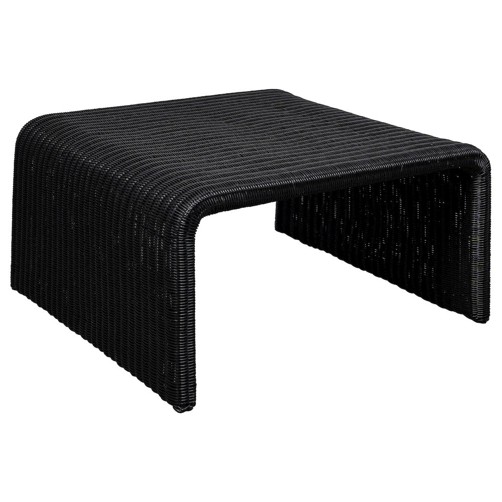 Cahya Woven Rattan Square Coffee Table Black. Picture 1